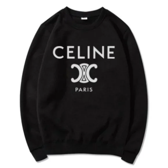 ★関税込み★ CELINE Triomphe Sweat 68141 auth CELINE grey cotton & cashmere TRIOMPHE Hoodie